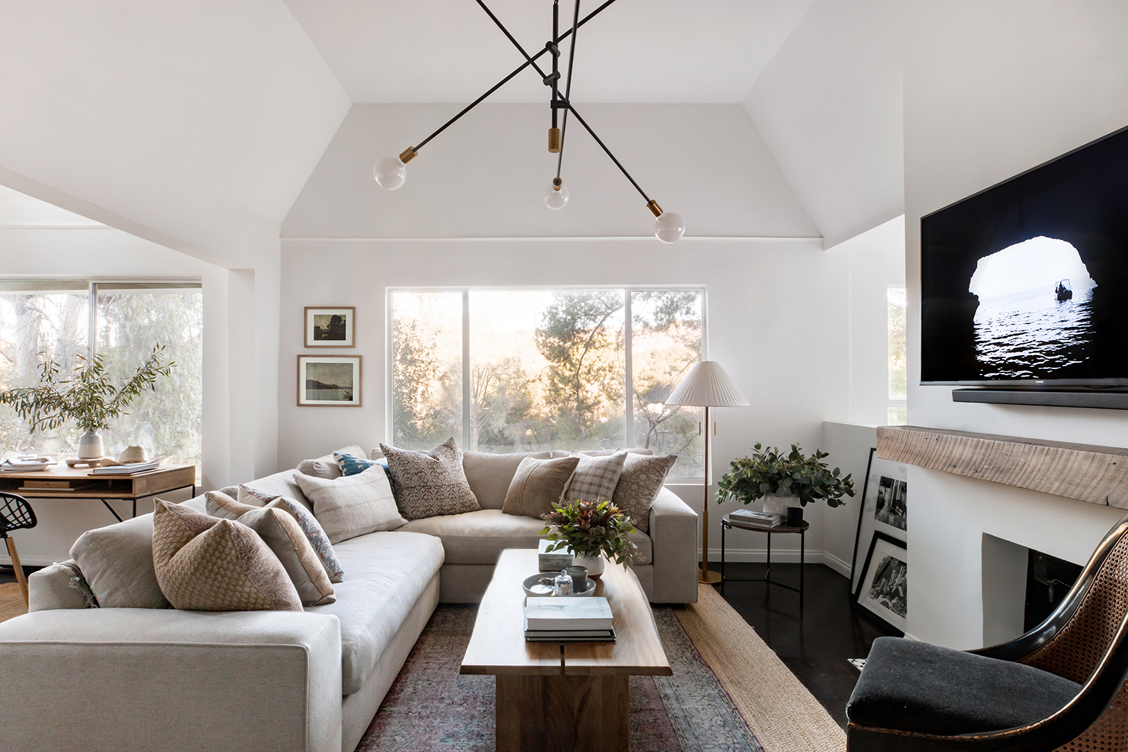 modern white living room