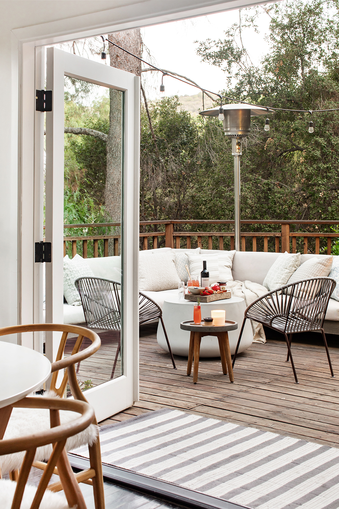 dining room open to deck