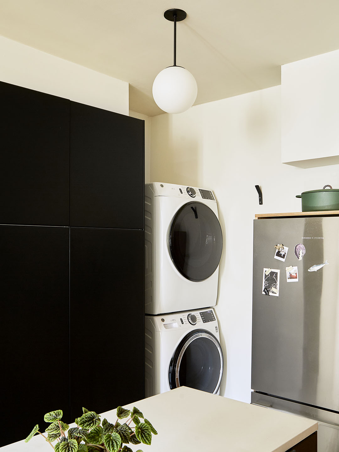 laundry machines in corner