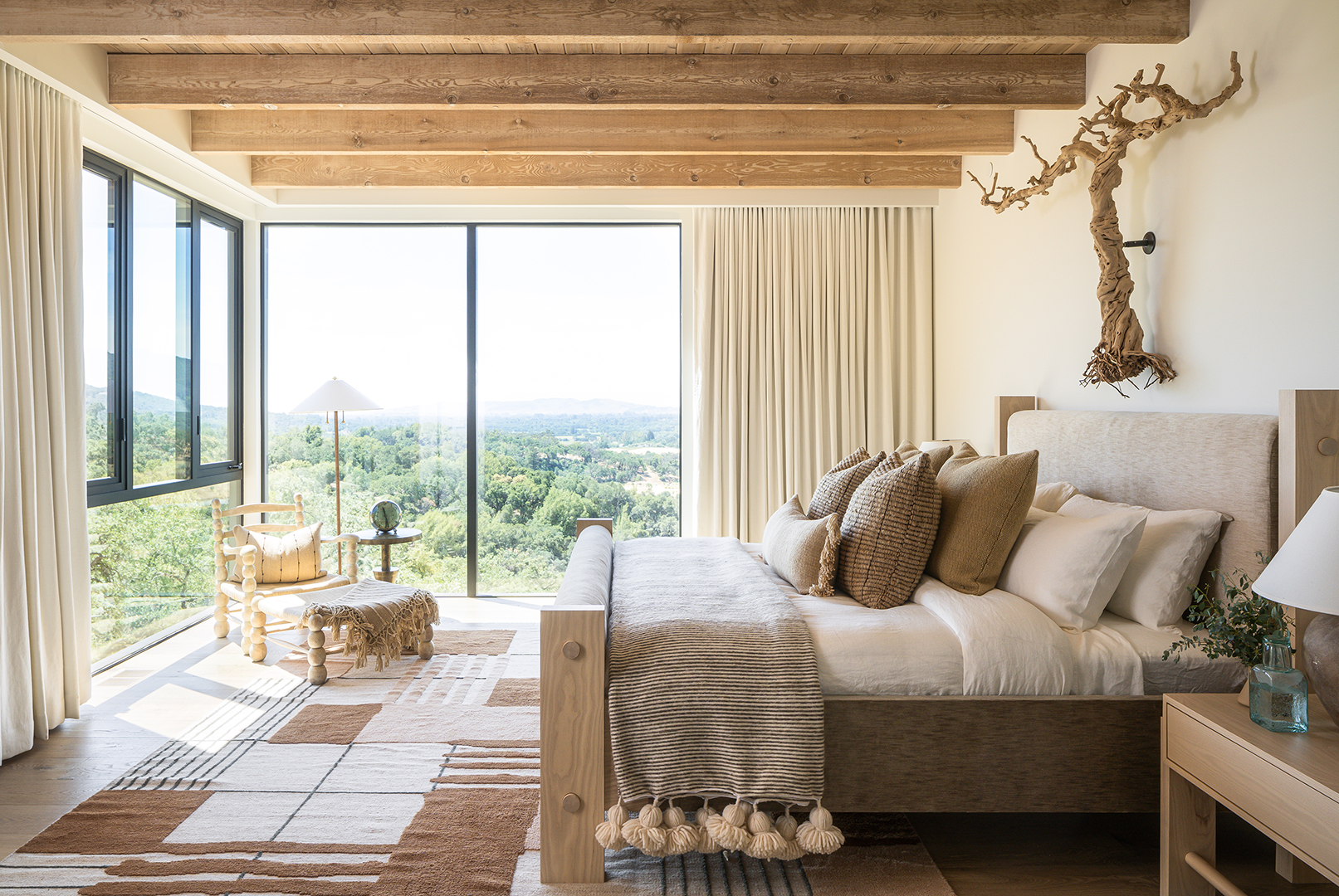 bedroom with huge windows