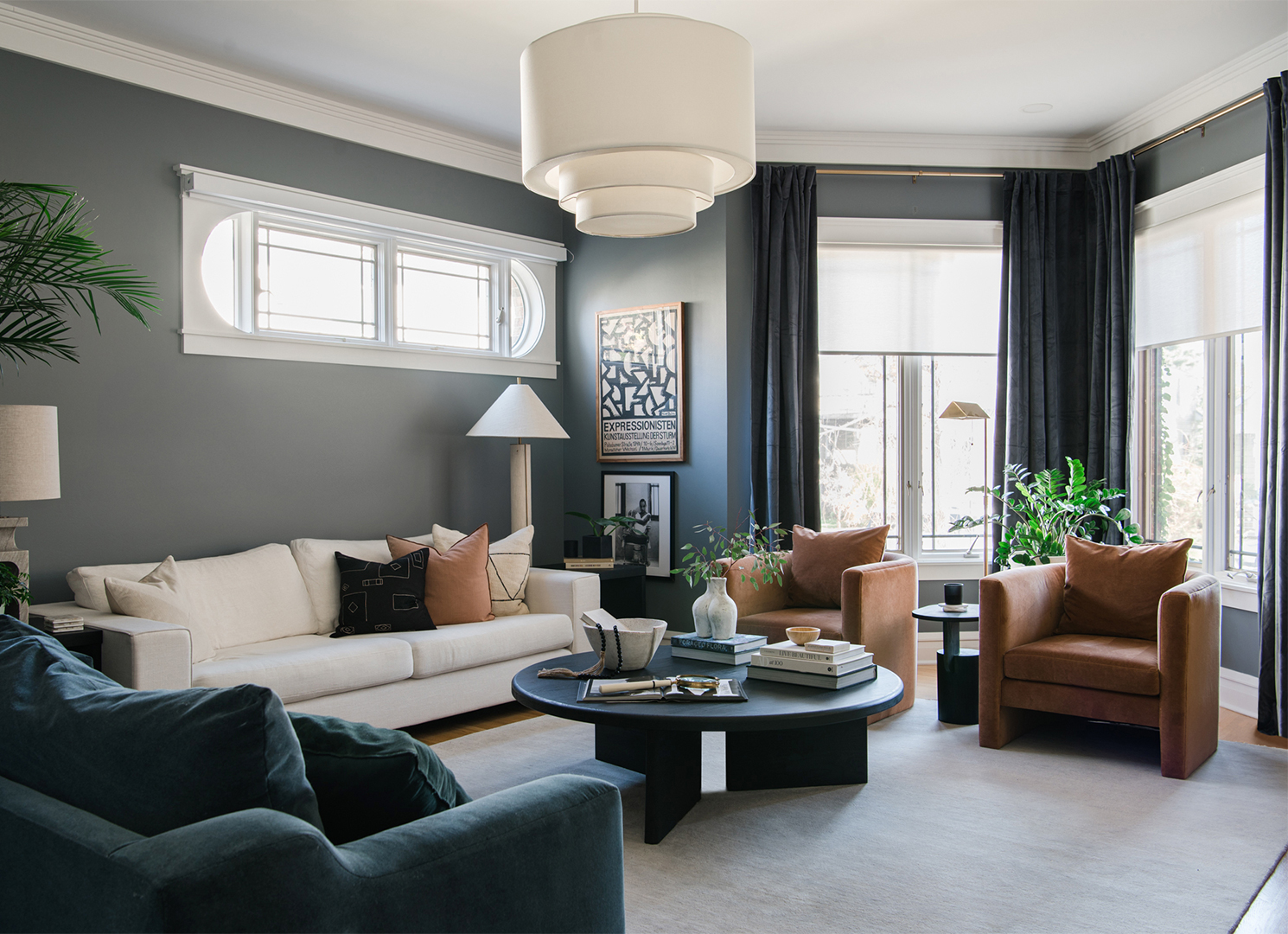 dark and moody living room