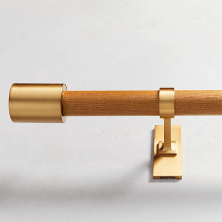  West Elm Curtain Rod Wood with Brass Finial