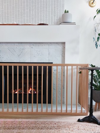 wood fireplace gate