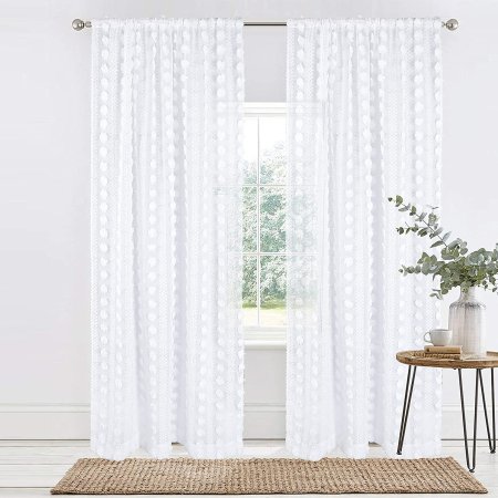  White Embroidered Curtains