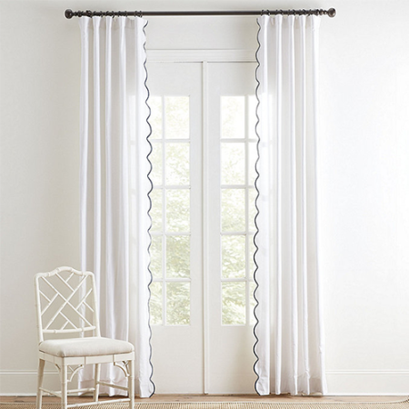  Scallop White Curtains