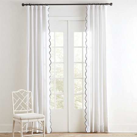  Scallop White Curtains