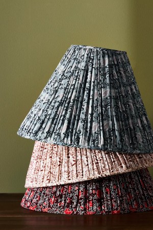  stack of floral lampshades