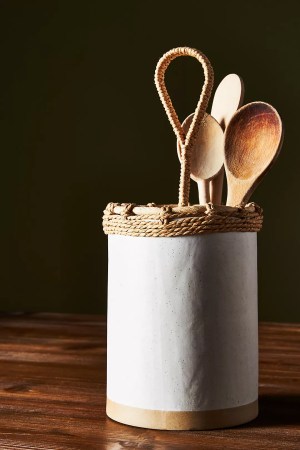  ceramic utensil holder with handles