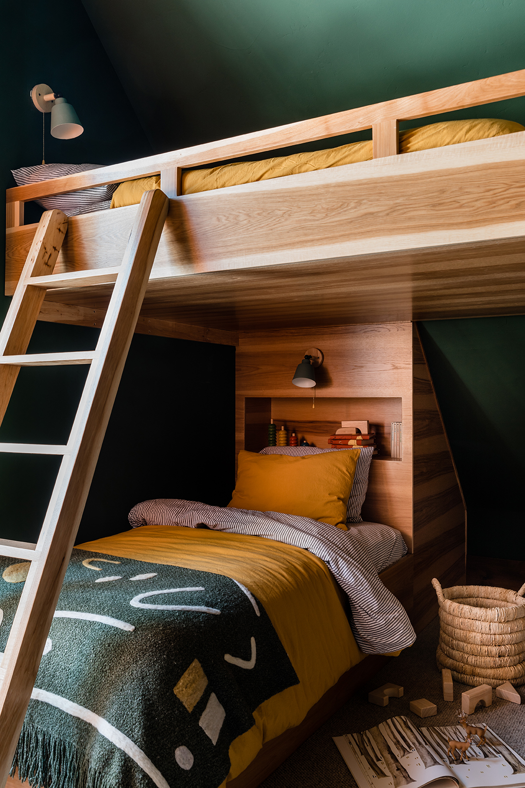 wood bunk bed