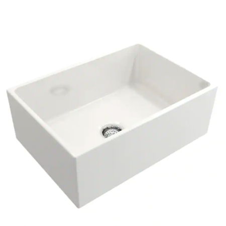  Glacier Bay Fire Clay White Sink with Steel Drain