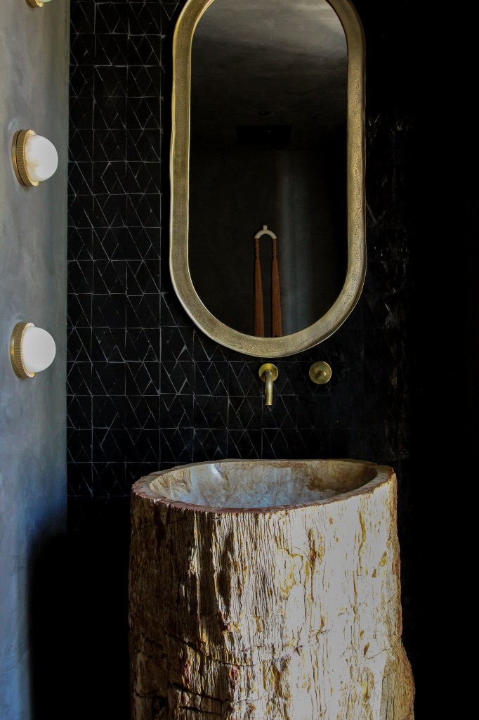 dark powder room