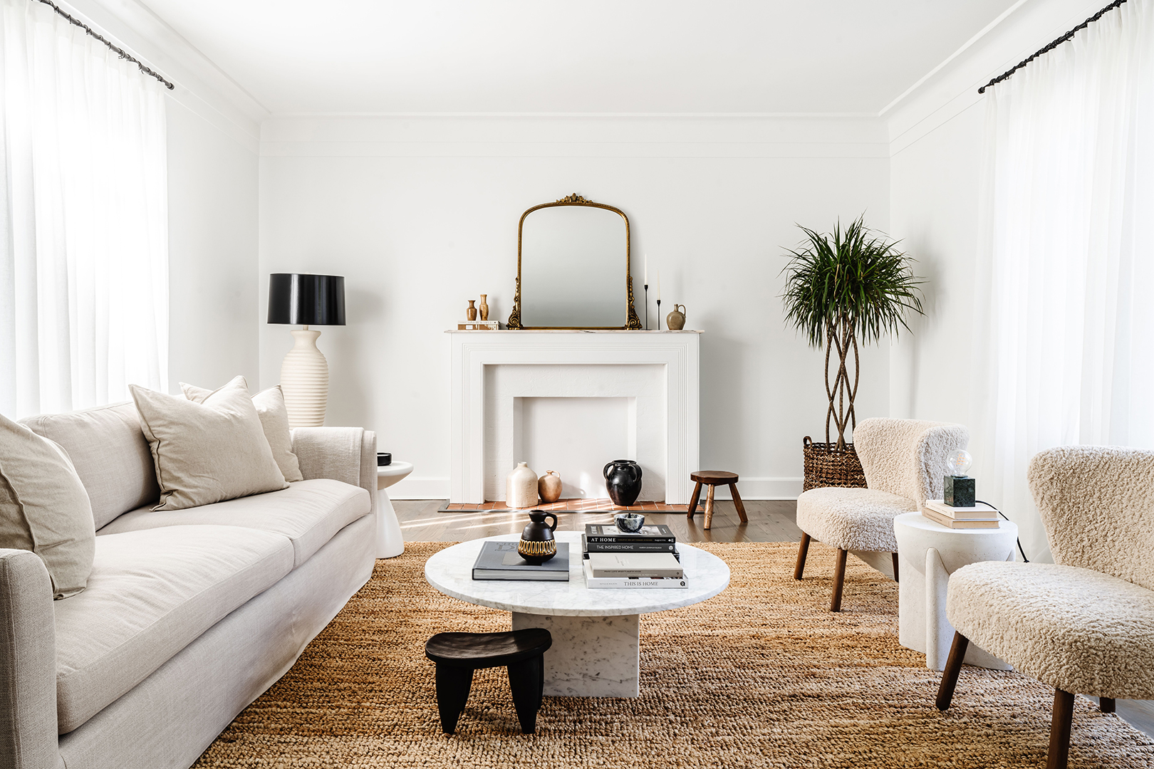 neutral textured living room