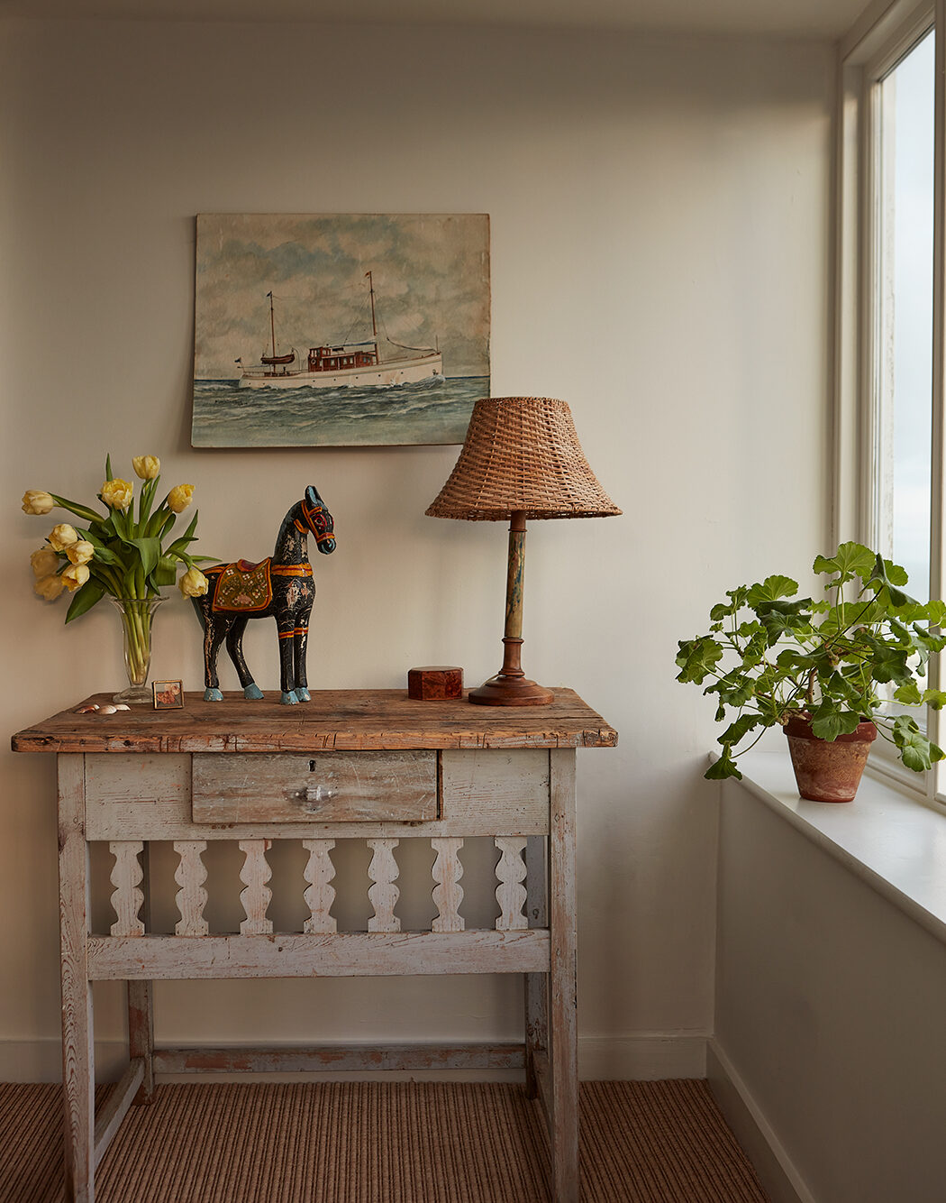 tan painted table