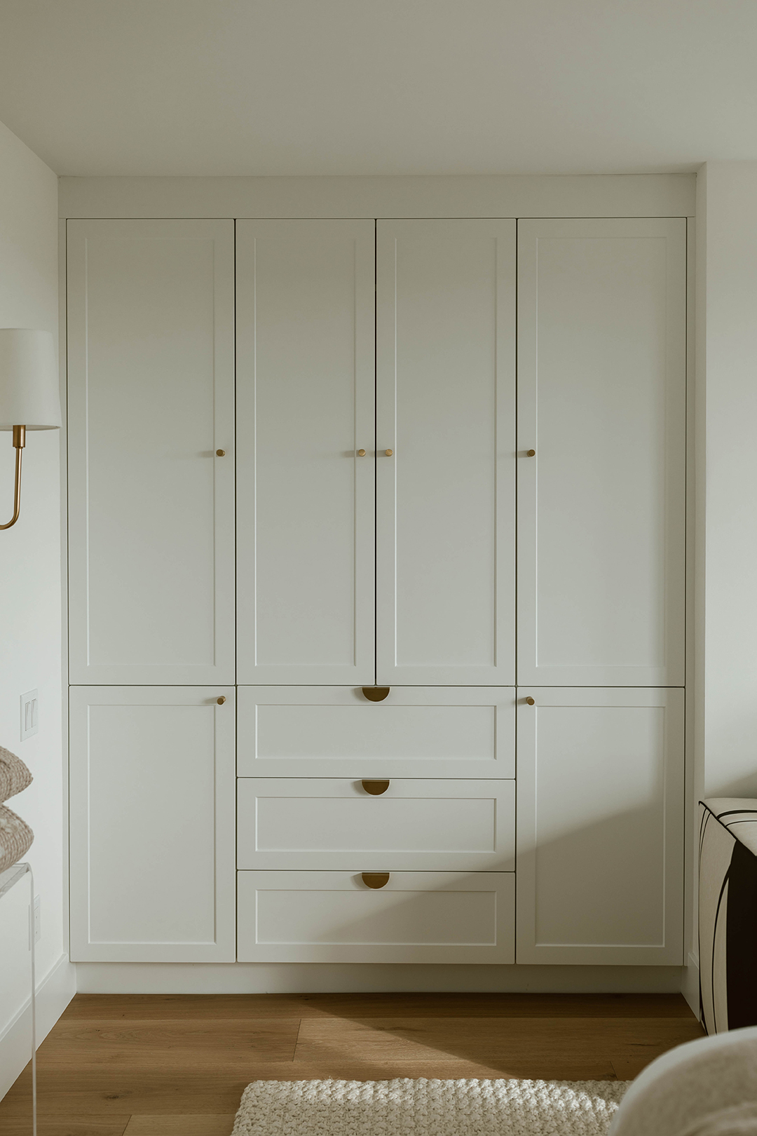 wall of closet cabinets