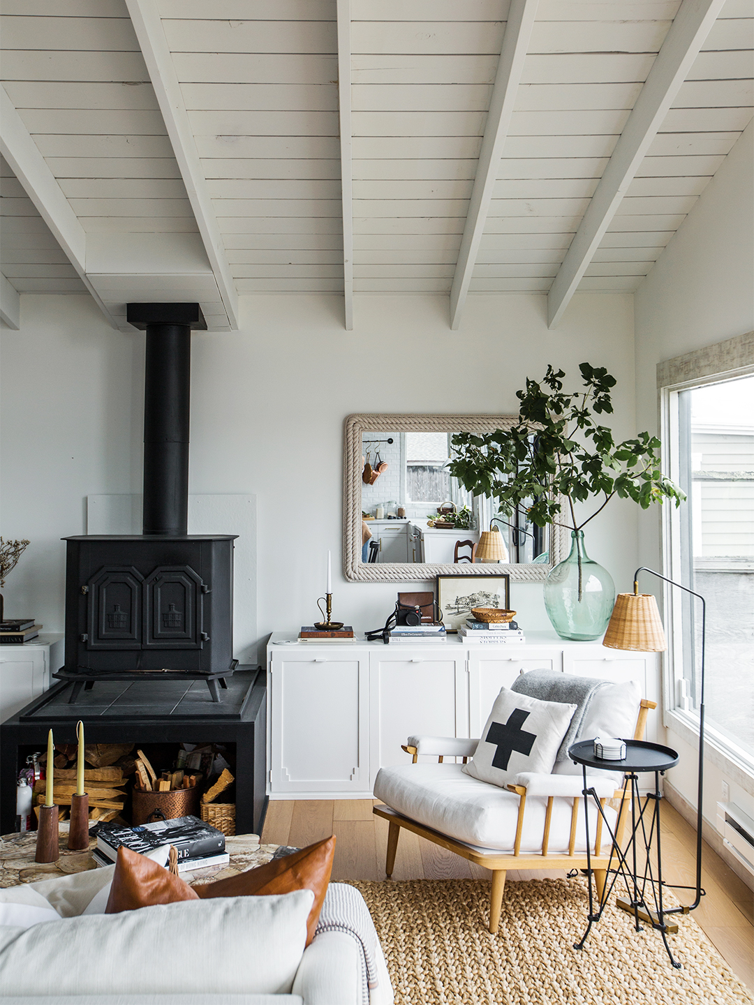 cozy white living room