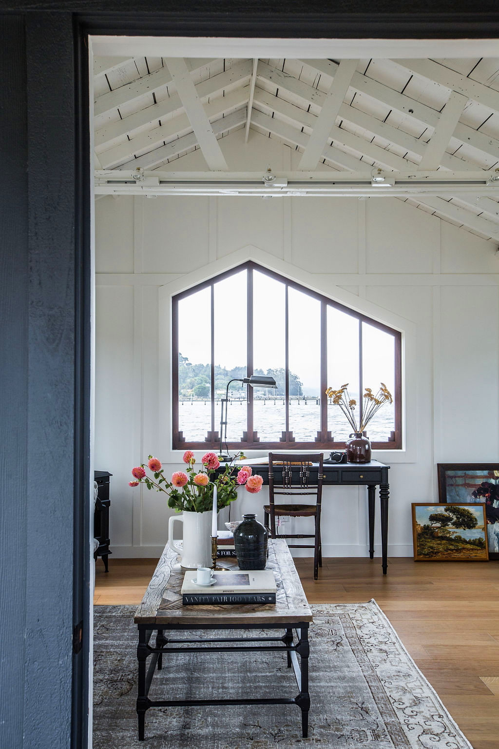 oddly shaped boathouse window