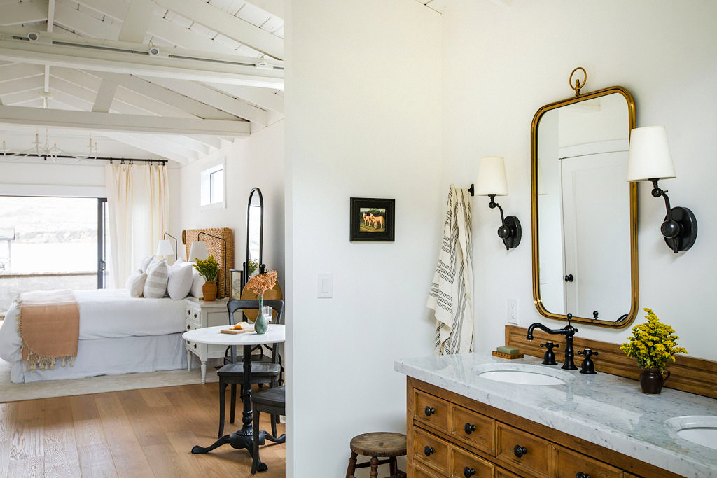 antique wood vanity