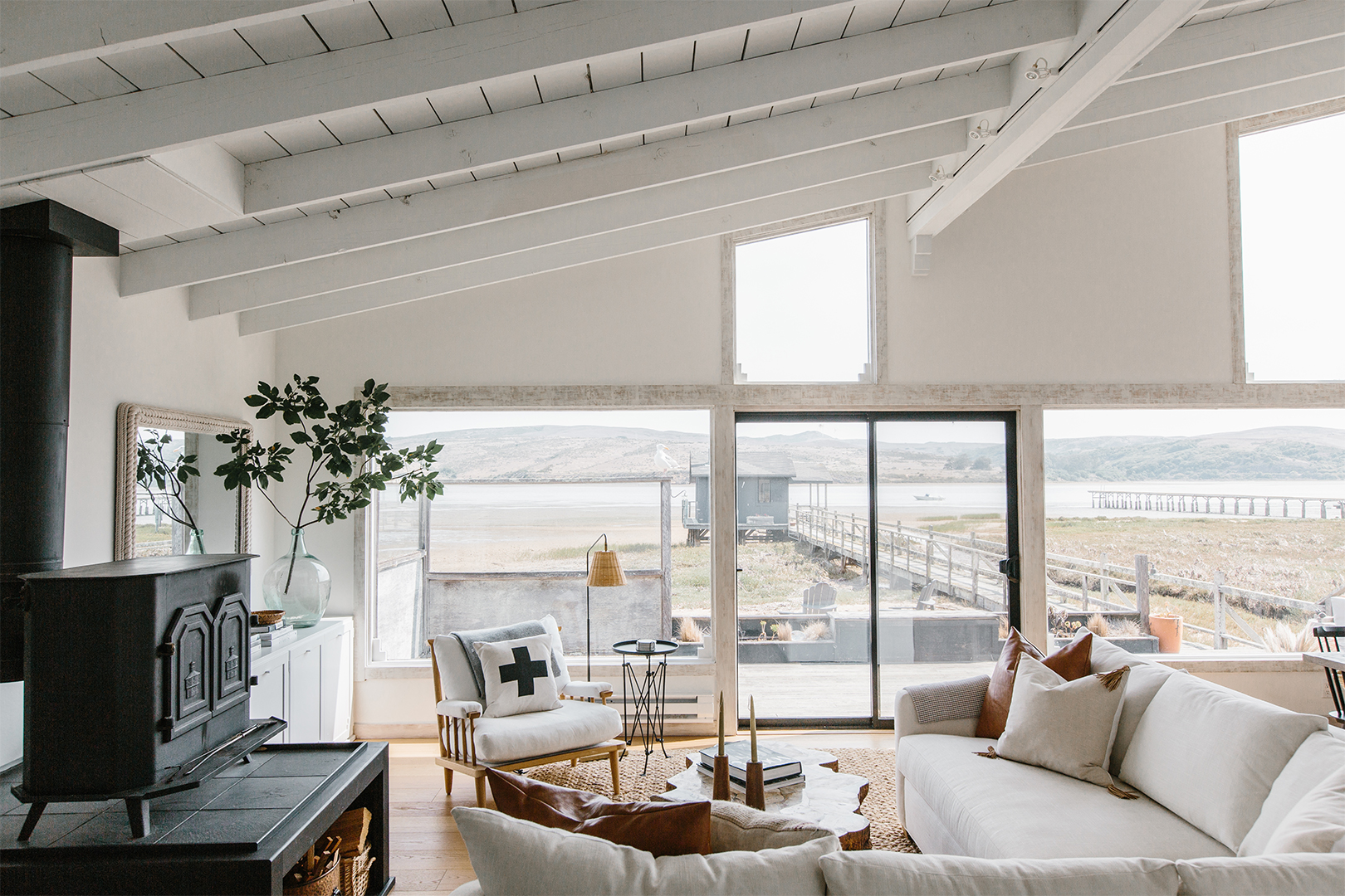 chic white living room