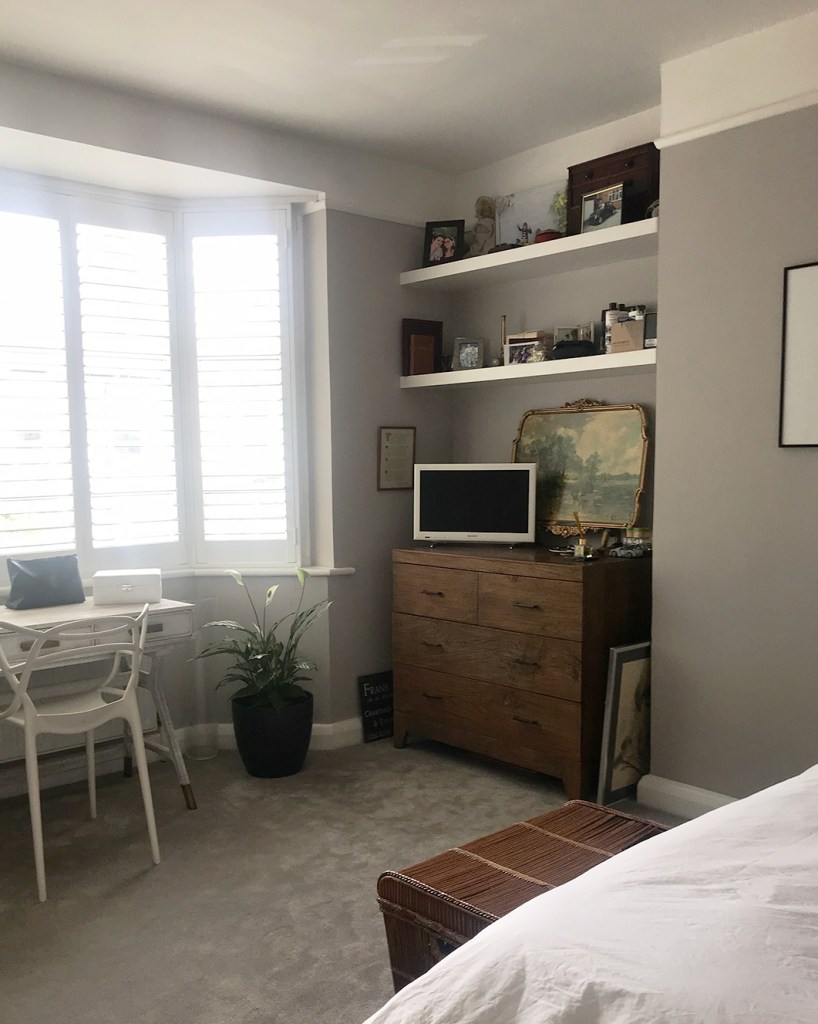 old gray bedroom