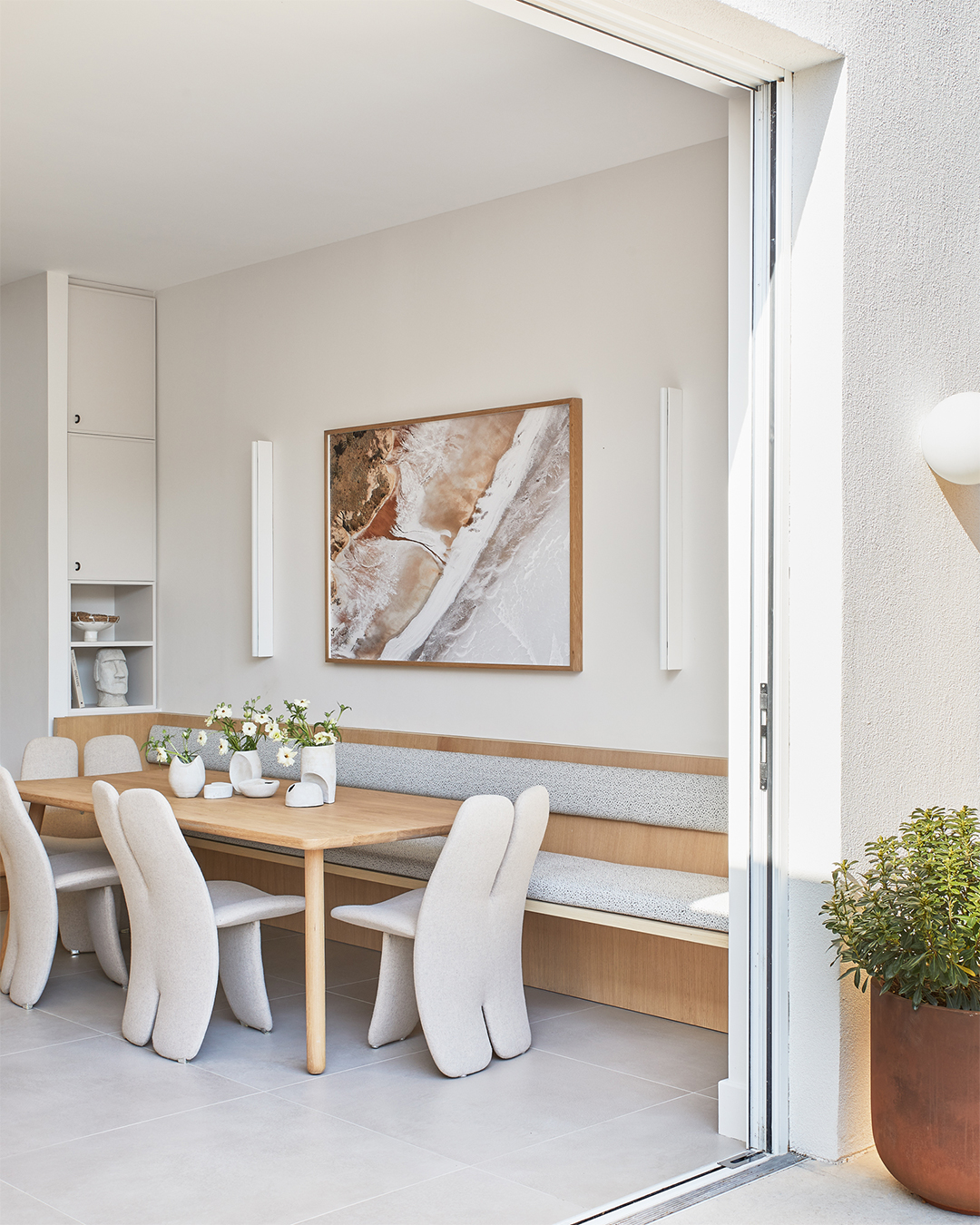 dining room open to the outdoors