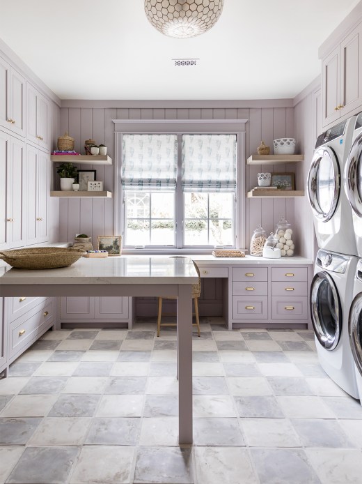 Surprise! This Lavender Laundry Room Is the Kids’ Favorite Hangout | domino