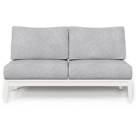  Outer Gray and White Armless Love Seat