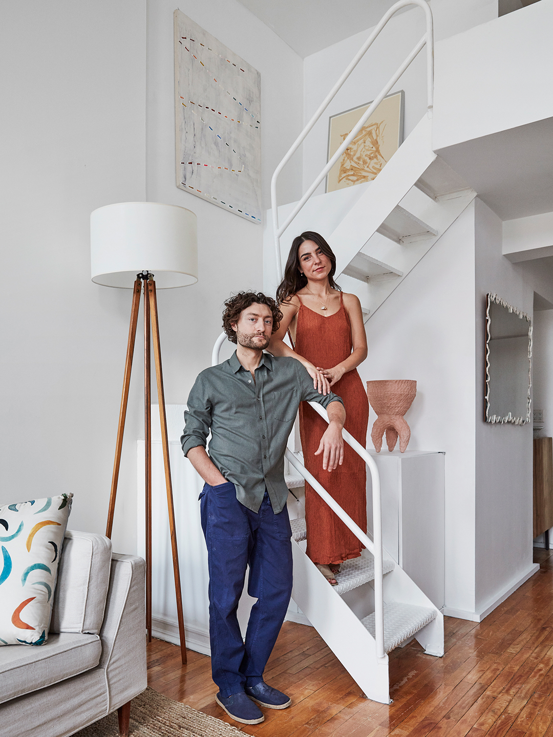 portrait of a couple on stairs