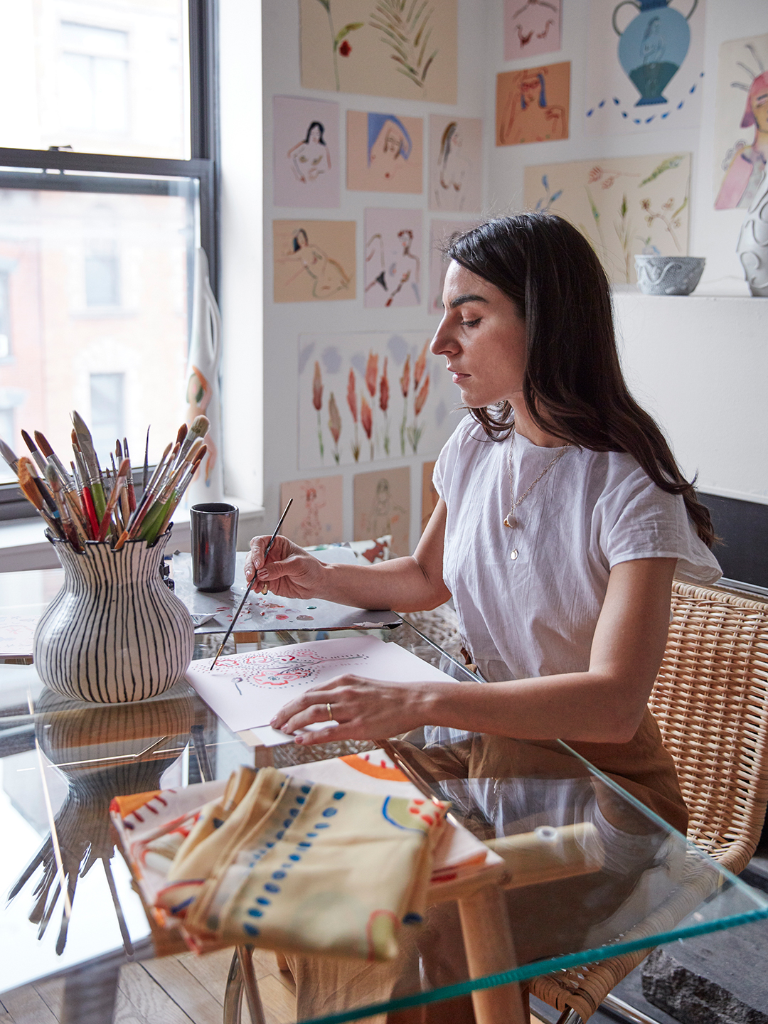 portrait of woman in art studio