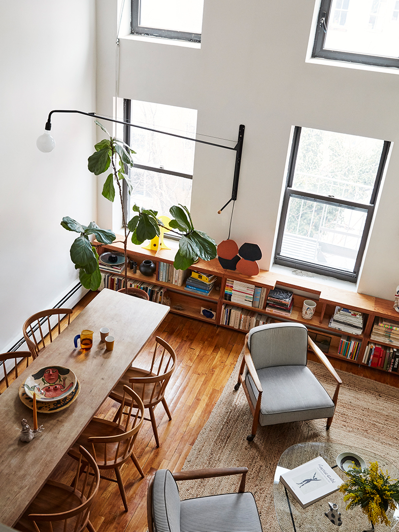 overhead shot of living room