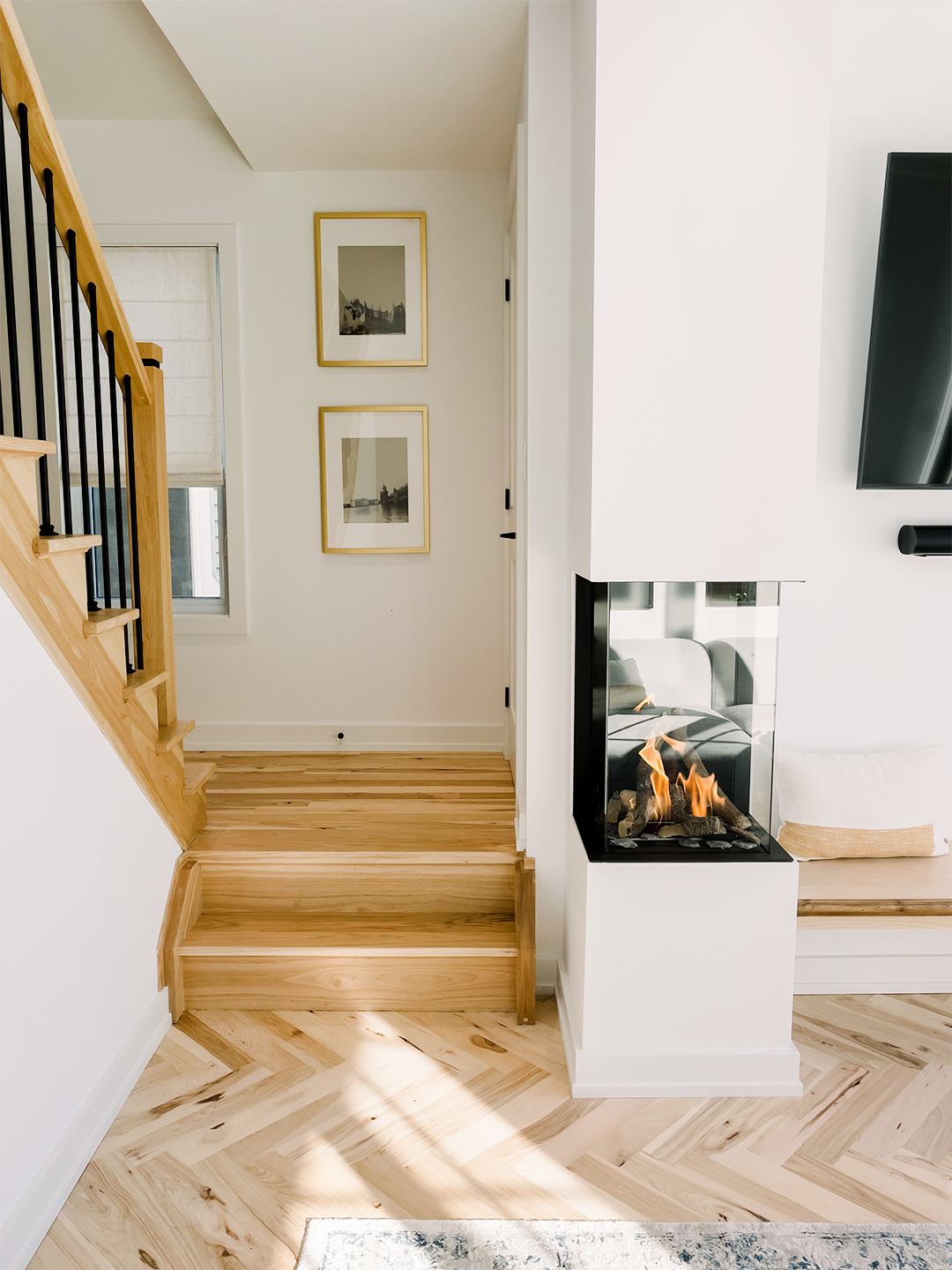 fireplace in wall