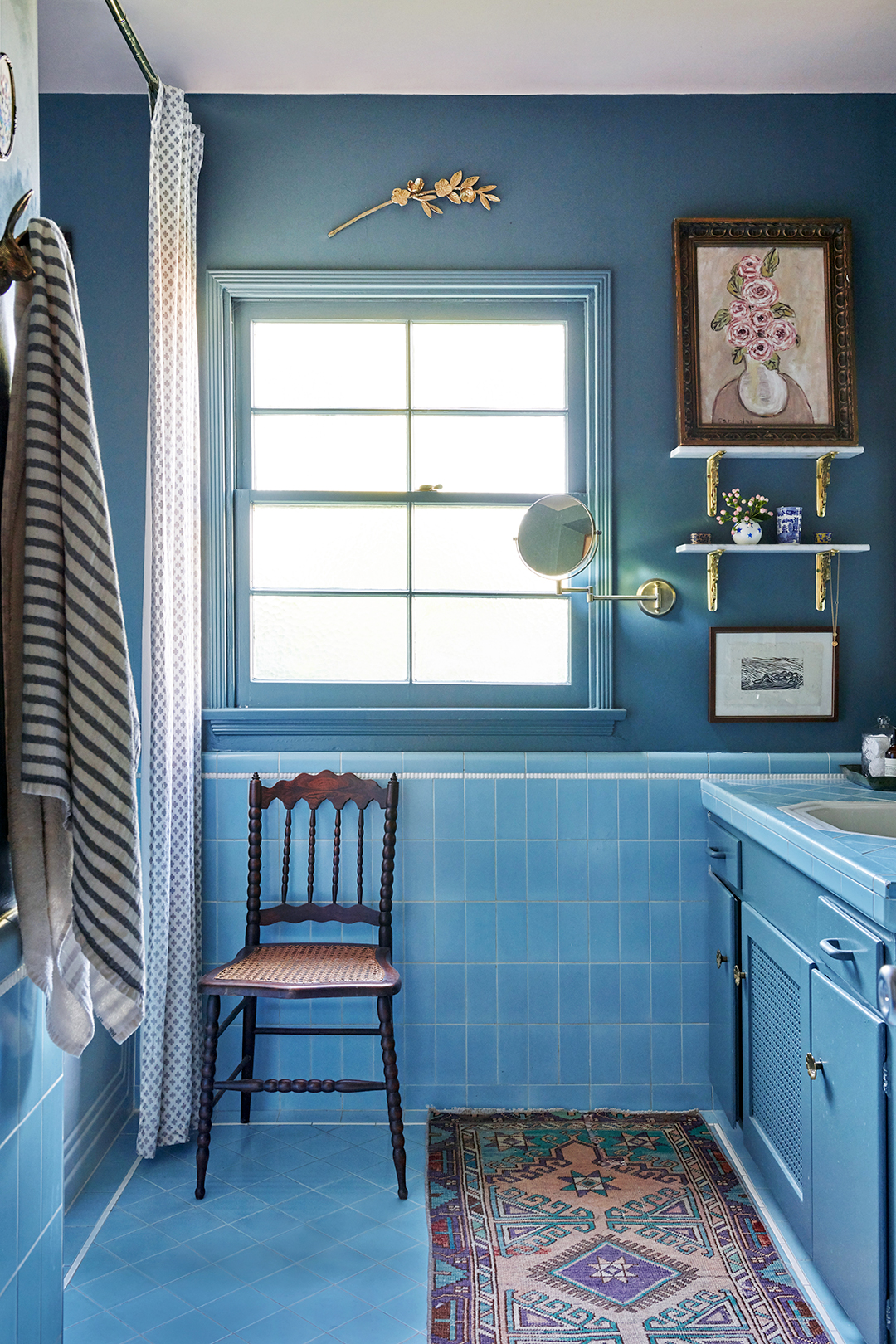 blue tiled bathroom