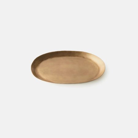  Fog Linen Brass Oval Tray Domino