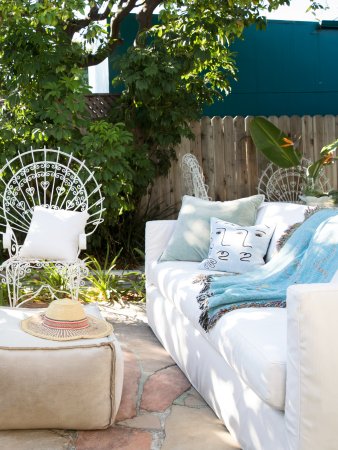 Lounge seating arranged outside