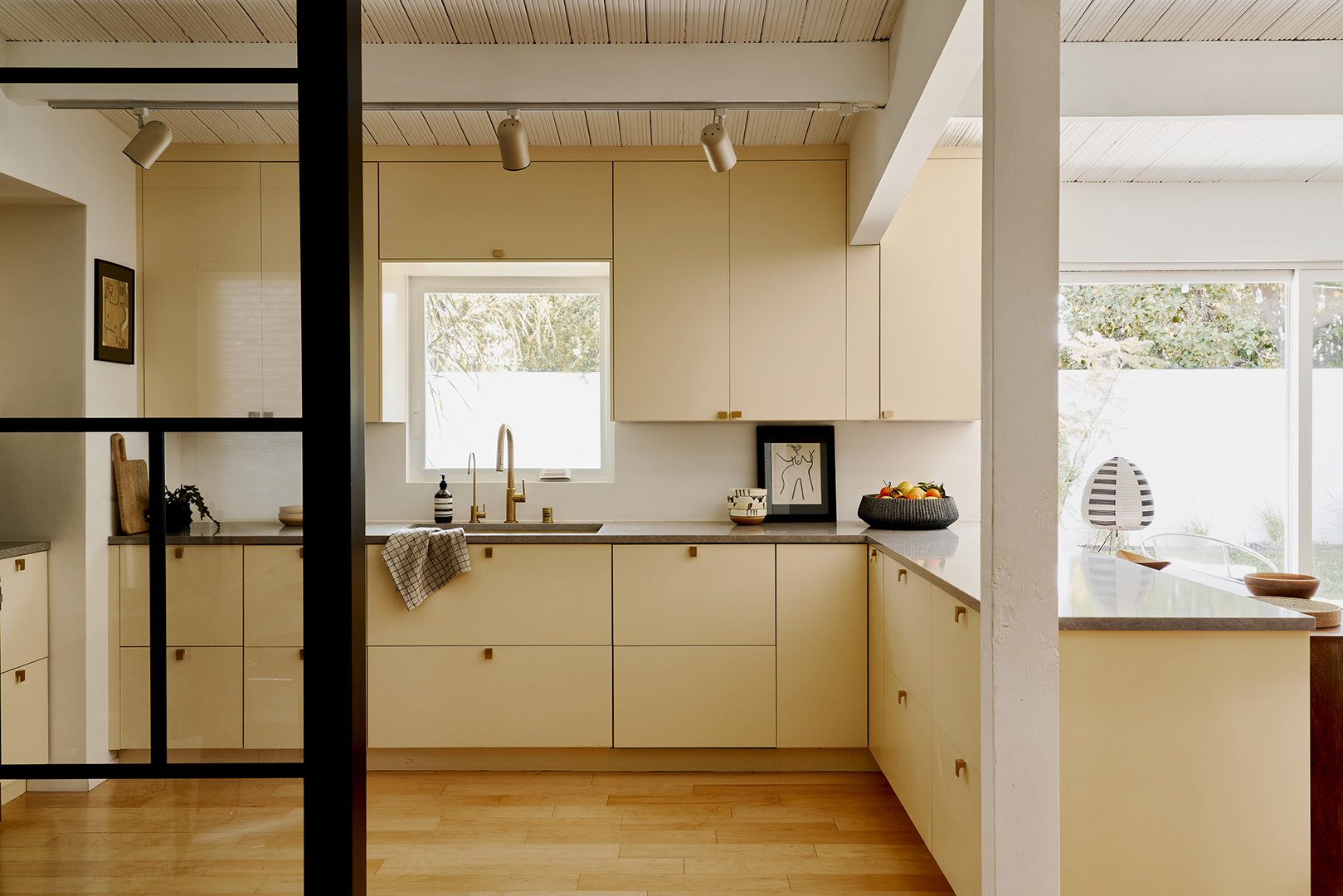 yellow kitchen cabinets