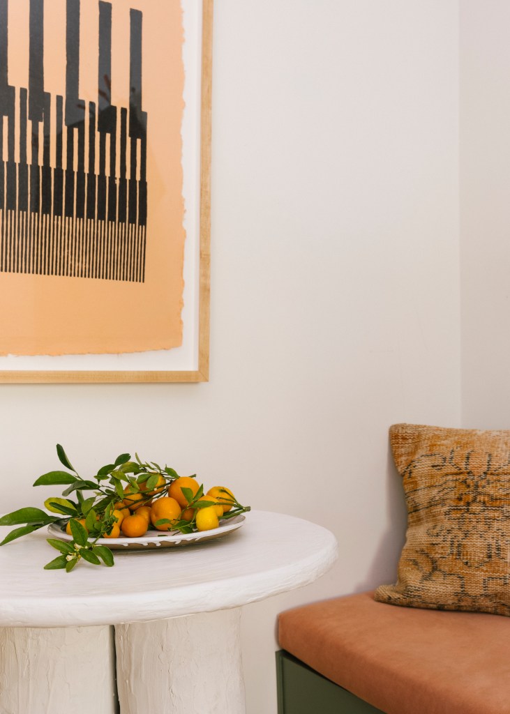 Plaster table in kitchen