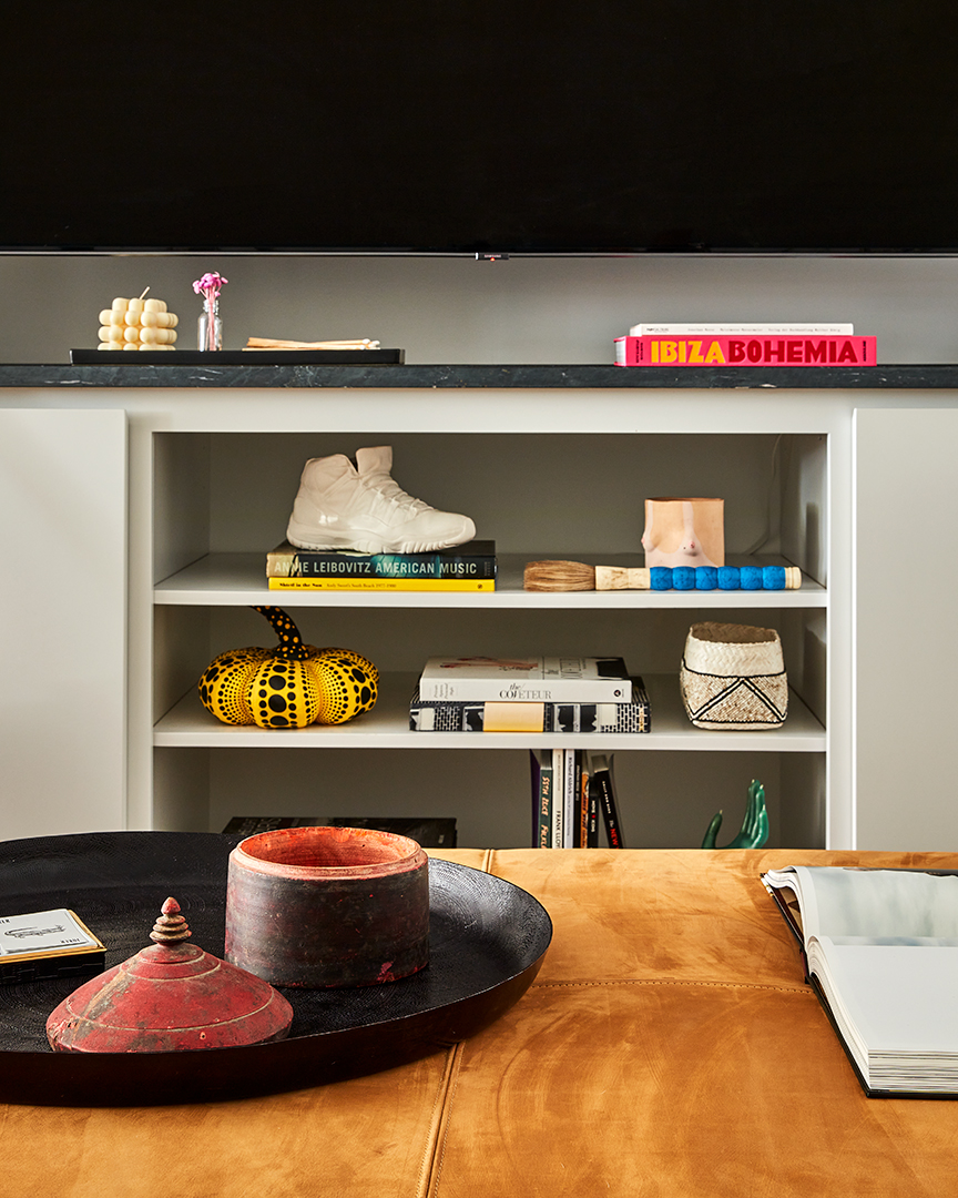 brown suede ottoman