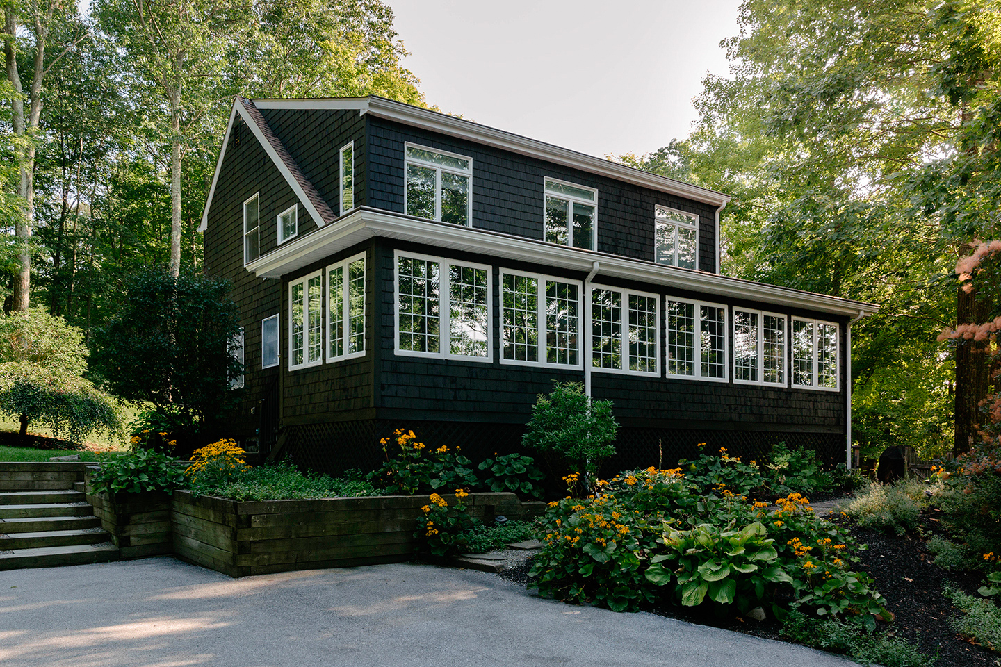 black home exterior