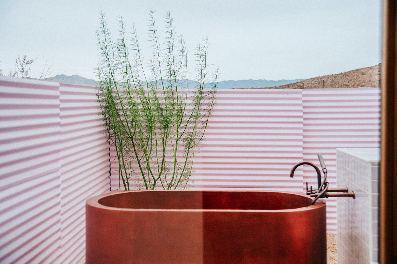 copper tub outside