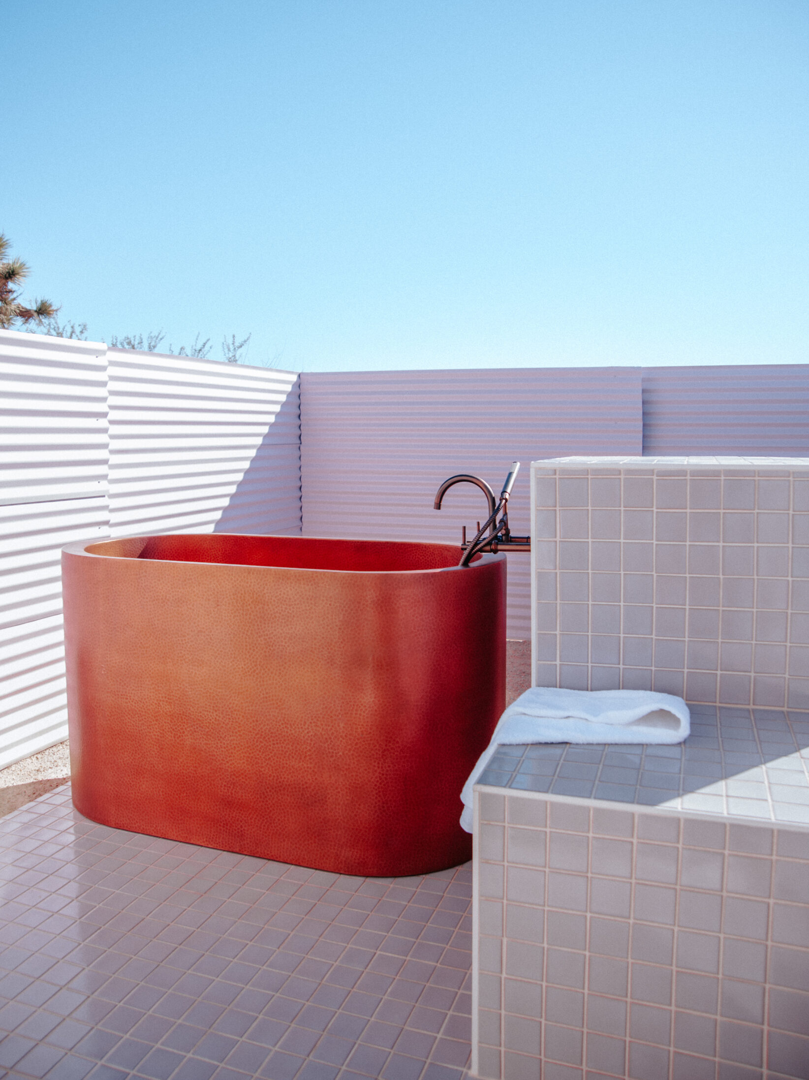 copper tub outside