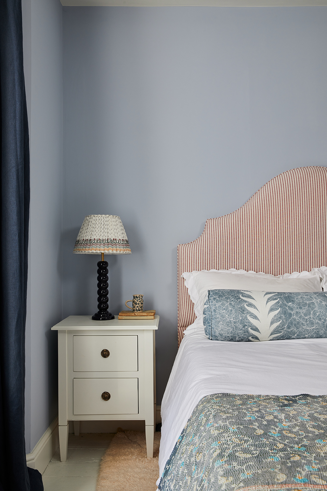 red striped headboard