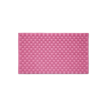  Checkered Bath Mat in Wild Rose