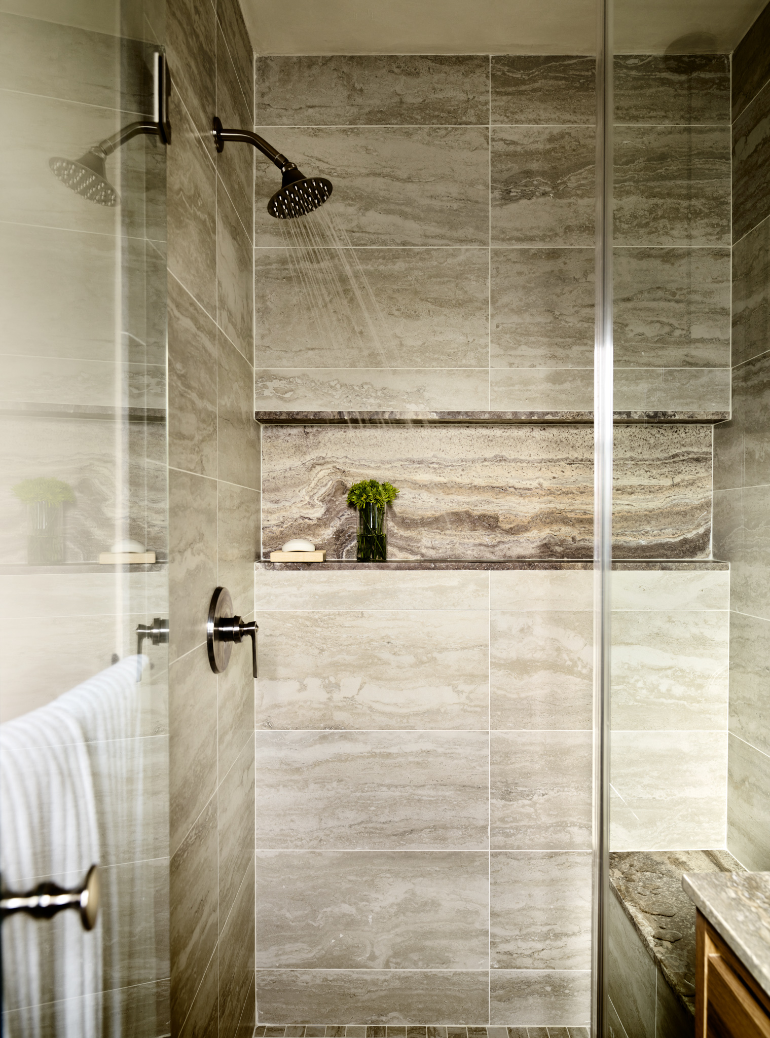 travertine shower