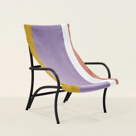  Goodee Ames Maraca Lounge Chair Gold Purple