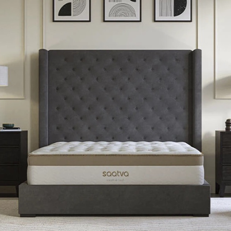  memory foam mattress on quilted bedframe