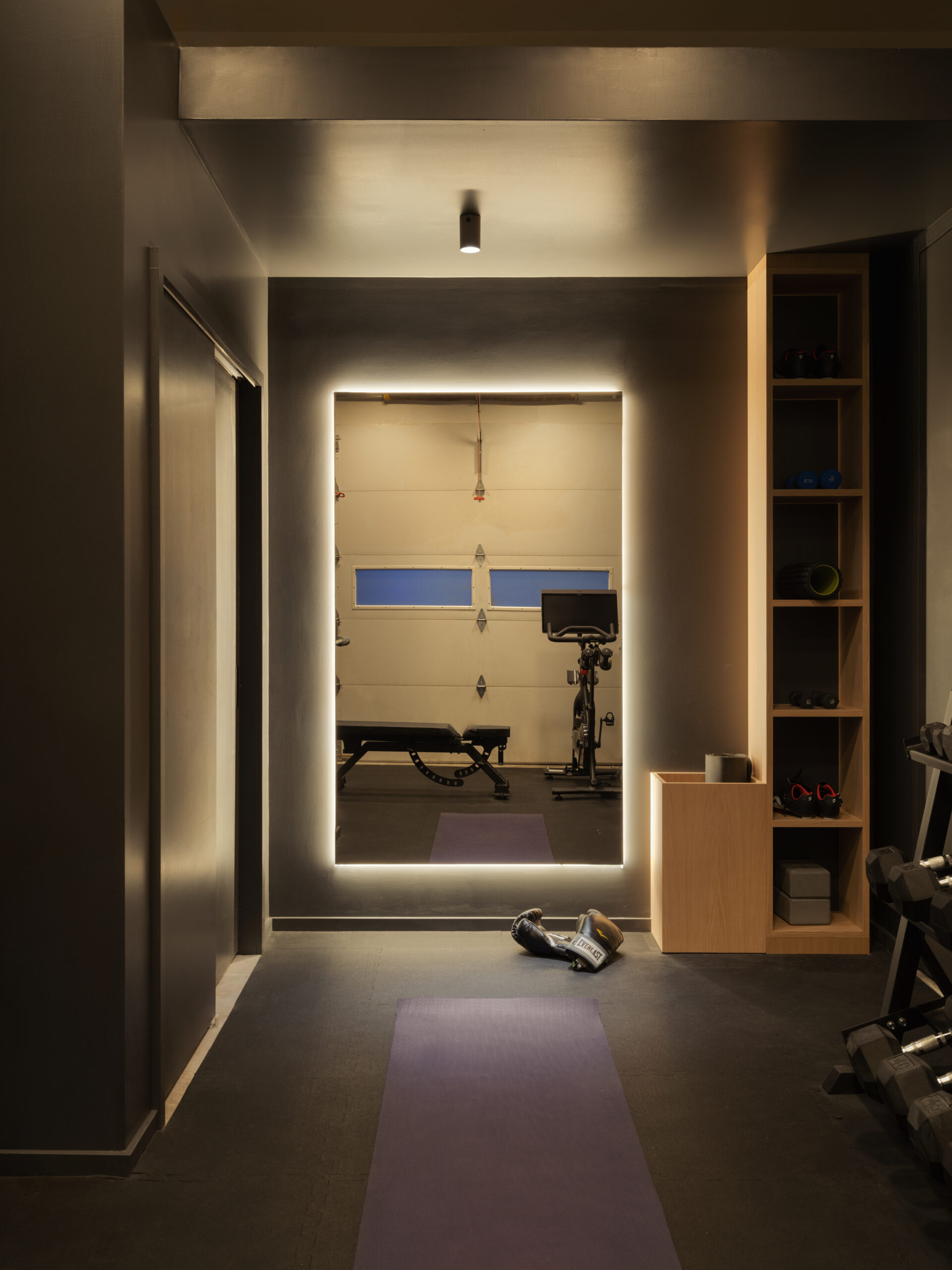 back lit gym mirror