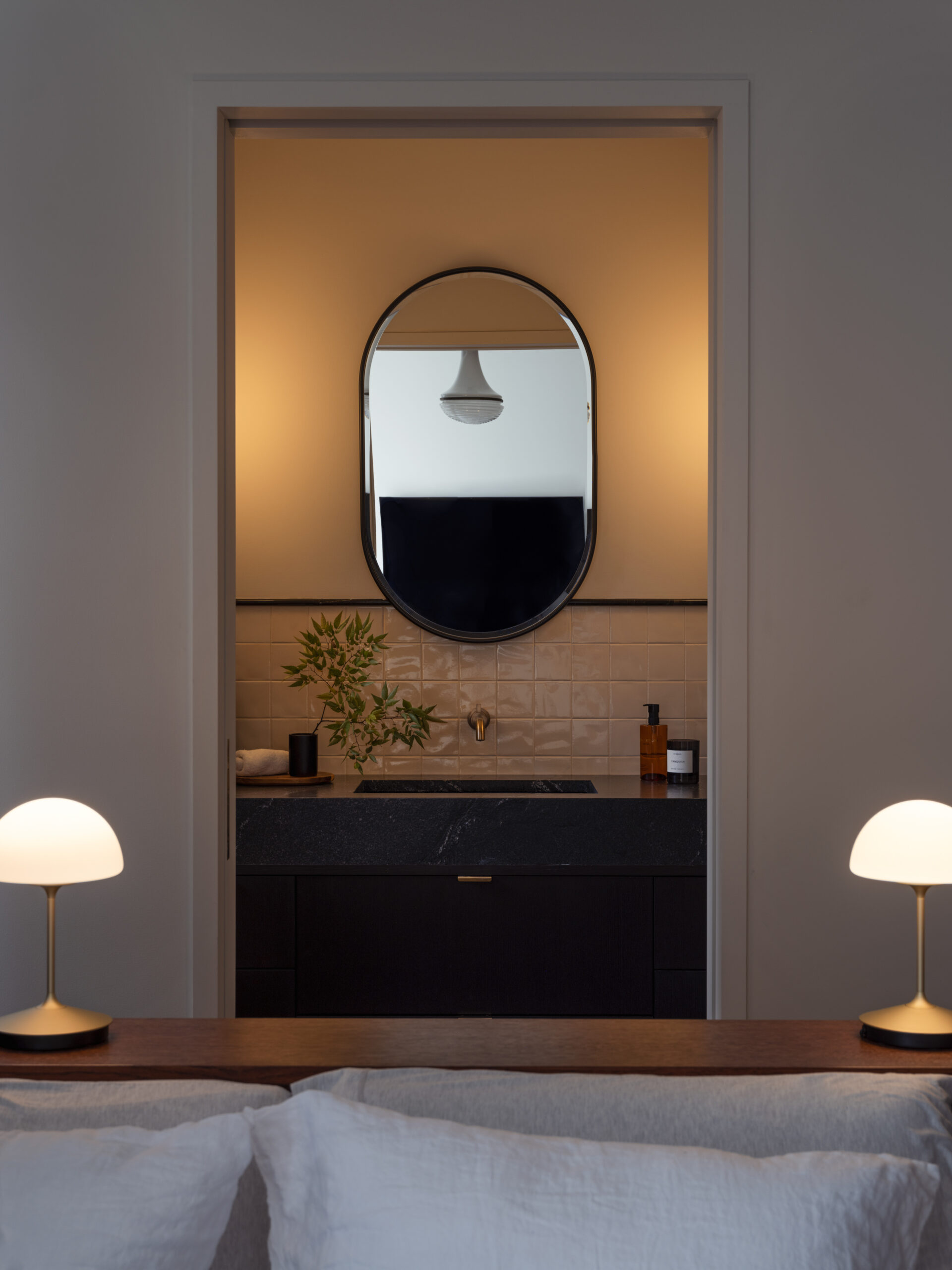 back lit mirror bathroom