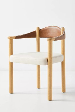  leather and wood chair