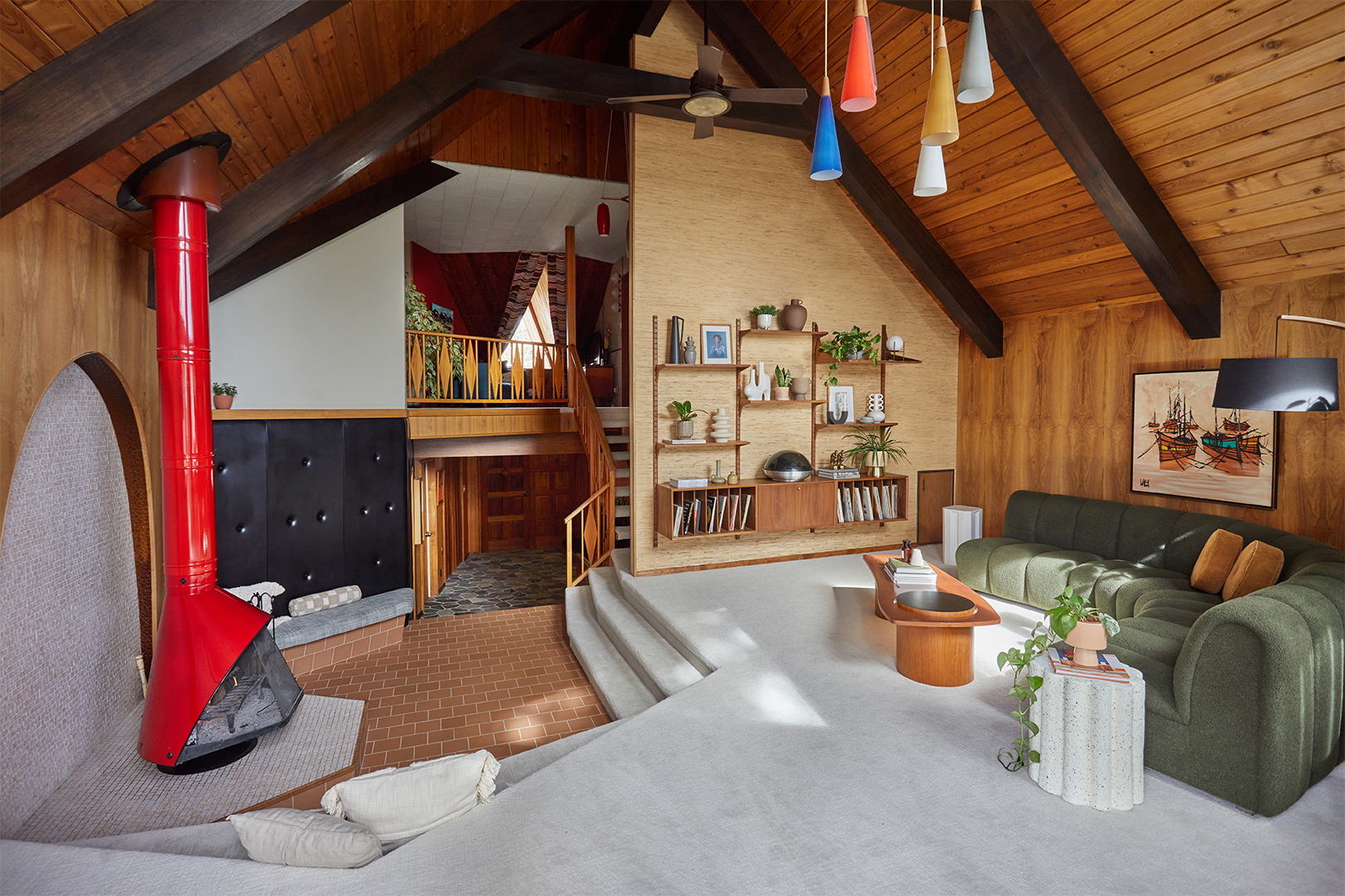 pitched roof living room