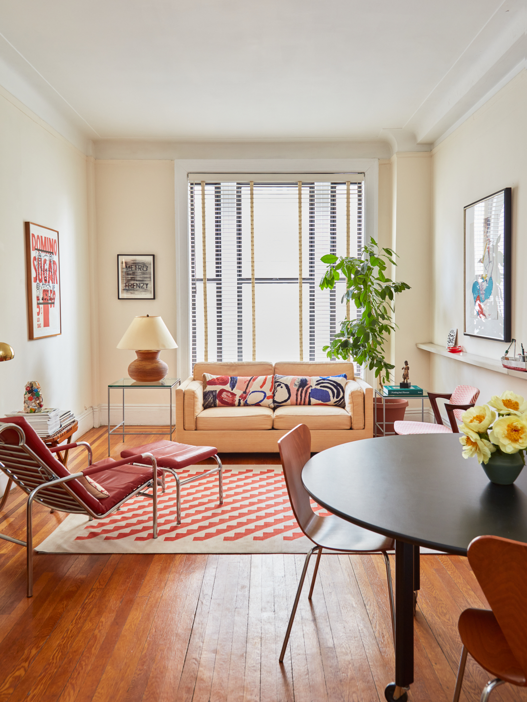 living room with beige walls