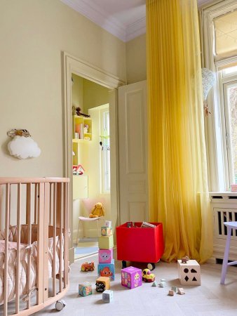 yellow and purple nursery